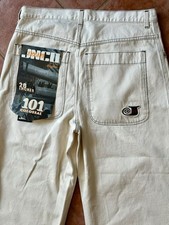 NWT JNCO Twin Cannon Jeans White Denim Embroidered Mens 44x32 Wide 101 Colossal picture