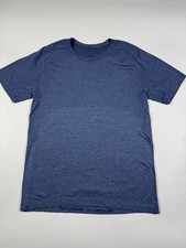 Lululemon Metal Vent Tech Mens Medium Blue Heather Short Sleeve Training Shirt picture