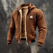 Men's Fleece-Lined Thick Hooded Comfortable Jacket picture