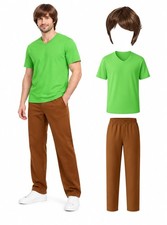 Oerinkend Men's Halloween Deluxe Costume Set - Complete Outfit with Brown Wig, G picture