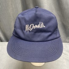 Vintage McDonald's Script Font Employee Uniform Hat Crest Uniforms Made In USA picture