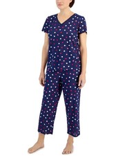 Charter Club Women's Sleepwear Cropped Top & Floral Pants Multicolor, XXL picture