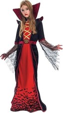 Royal Vampire Costume for Girls, Deluxe Set Halloween Gothic Victorian Vampiress picture
