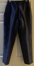 Vintage Pauline Group Navy Thai Silk Women Dress Pants Size 8 Zip Quiet Luxury picture