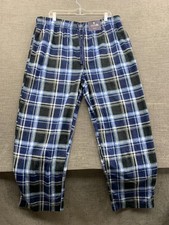 Stafford Tailored Culture Sleep Pants Mens XL Blue Black Plaid Regular Fit picture