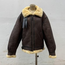 Vintage B-3 Heavyweight Shearling Leather Flight Aviator Jacket Brown picture