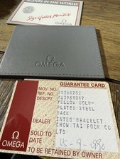 Vintage Omega Watch Warranty Card, Booklet And Wallet - Gray 1990 picture