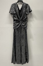 Aidan Mattox Women's Black Metallic Flutter Sleeve Gown NWT Dress Sz 8 picture