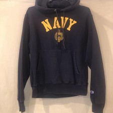 Vintage Champion Reverse Weave Navel Academy NAVY Hoodie Sweatshirt S Heavy Wt. picture