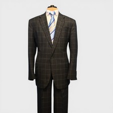 Tom James Holland Sherry 2 Piece Suit 42L Charcoal Full Canvas Functional Cuffs picture