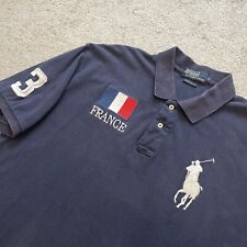 Polo Ralph Lauren Polo Mens Extra Large Big Pony France French Flag USA Flag 3 picture