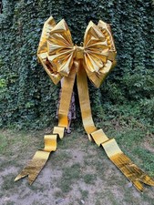 Large 62 Inch Gold Glitter Bow Giant Christmas Holiday Wall Decor, Big Party picture