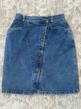 United Colors of Benetton Vintage Asymmetrical Made in Italy Denim Skirt picture