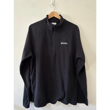 Columbia Mens Black Quarter Zip Fleece Pullover Jacket XM9941 Size Large picture
