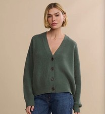 NWT $445 Jenni Kayne Cropped Cashmere Cocoon Cardigan In Pine Size XXS picture