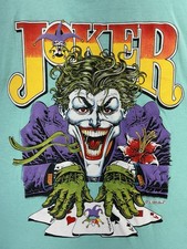 VTG The Joker DC Comics 1989 T-Shirt XL Teal Puff Print RARE Batman 80s USA Mint picture