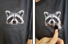 Funny Raccoon Shirt - Humor Raccoon Hidden Middle Finger Pocket - Raccoon picture