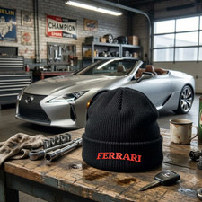 Unisex Knit Hat With Ferrari Logo Embroidery – Custom Embroidered picture