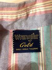 Vintage Twenty X by Wrangler Men’s XL Blue Plaid Shirt – Denim Collar & Cuffs picture