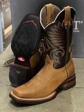 MEN'S RODEO COWBOY BOOTS GENUINE LEATHER MANGO COLOR CUERO BOTAS WESTERN RANCH picture