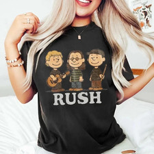 Rush x Peanuts Vintage Cartoon Mashup Classic Rock Music Graphic T-Shirt picture