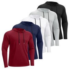 5 Pack Men's Fishing Shirts Long Sleeve UPF Sun Protection Hoodie Lightweight... picture