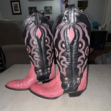 Corral Women's Pink Ostrich Boots Size 9M picture