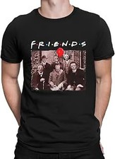 Horror Friends Halloween Shirts for Men Funny Scary Graphic Short Sleeve Fall Te picture