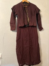 READ As is Victorian Womens S/M Dress Brown Lace Bodice & Skirt Study Repair picture