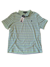 U.S. POLO ASSN. Men's Green Striped Polo Shirt New with Tags XL picture