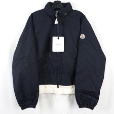 Moncler Janze Layered Twill Zip-Up Jacket In Navy Blue - Women's Brand Size 4 picture