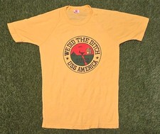 VTG 1981 USS America CV-66 T Shirt We Did The Ditch Suez Canal Navy 80s Small M picture