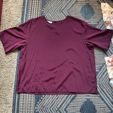 Plum deep purple wine color vintage boxy fit Gloria Lance minimalist capsule top picture