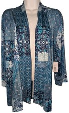 SOUTHERN LADY Woman's 3/4 Sleeve Open-Front Embellished Blouse - Size L (NWT) picture