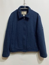 Vintage Thomas Burberry Wool Jacket Men’s M Navy Blue Full Zip Harrington picture