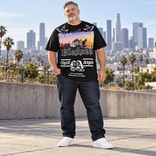 SUPER MASSIVE City of Angels T-Shirt Size 2XL Black Graphic Tee picture