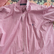 Ralph Lauren Classic Fit Big & Tall 2XLT Red Gingham Button-Down Shirt (3) picture