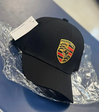 Porsche Official Crest Black Baseball Cap Unisex Adjustable Sports Hat NWT picture