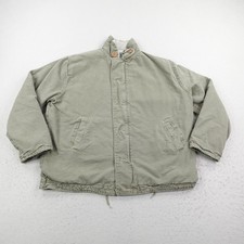 Vintage PIA Prison Industries Jacket Mens 48 Green Sherpa Lined Deck Coat USA picture