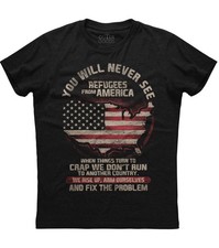 You Will Never See, Flag Printed Men's New Patriotic Trending Black T-shirt picture