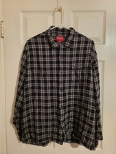 Supreme SS19 Plaid Rayon Button Up Shirt Size XL 2019 Black, Grey picture