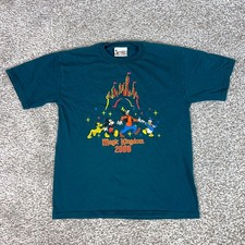 Vintage Disney Shirt Kids Large Blue Magic Kingdom 2000 Mickey Goofy Graphic Tee picture