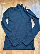J.Crew Rib Turtleneck with Buttons Black-xxs picture