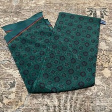 Vintage Ginnie Johansen 100% Silk Scarf Green Medallion Print Signed Japan 1987 picture