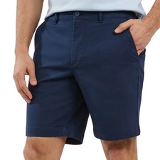 Land's End Men's Flat Front Short Stretch Fabric Elastic Waistband SIZE 34, Blue picture
