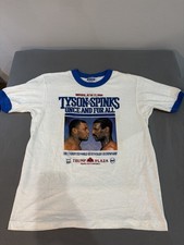 Vintage Hanes Mike Tyson Spinks T-Shirt Trump Plaza White NOS Rare Size Medium picture