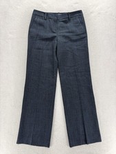 The Limited Modern Trouser Dress Pants Womens 4 Blue Twill Straight Leg Career picture