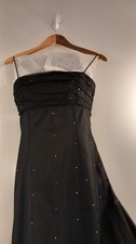 RARE Vintage Morgan & Co black Starry Night 3-Layer Gown Dress Priscilla style-  picture