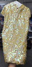 60s VTG PAT SANDLER  Museum Quality Entirely Shimmering Yellow Mod Shift Dress picture