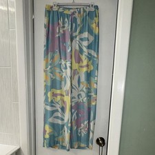 Blanco by Nature Women's Multicolor Floral Pants Drawstring Elastic Waist M new picture